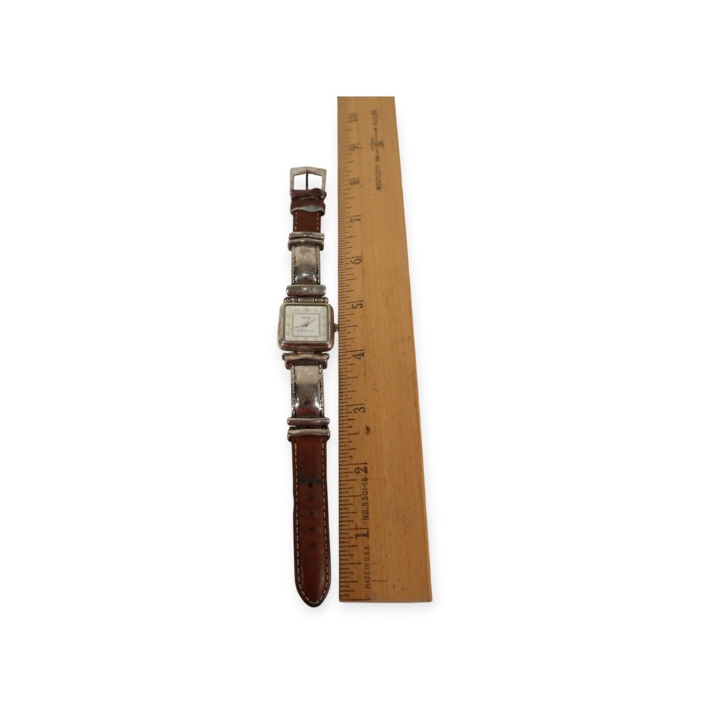 Ecclissi Sterling Silver and Leather Watch - Needs Battery - Picture 10 of 10